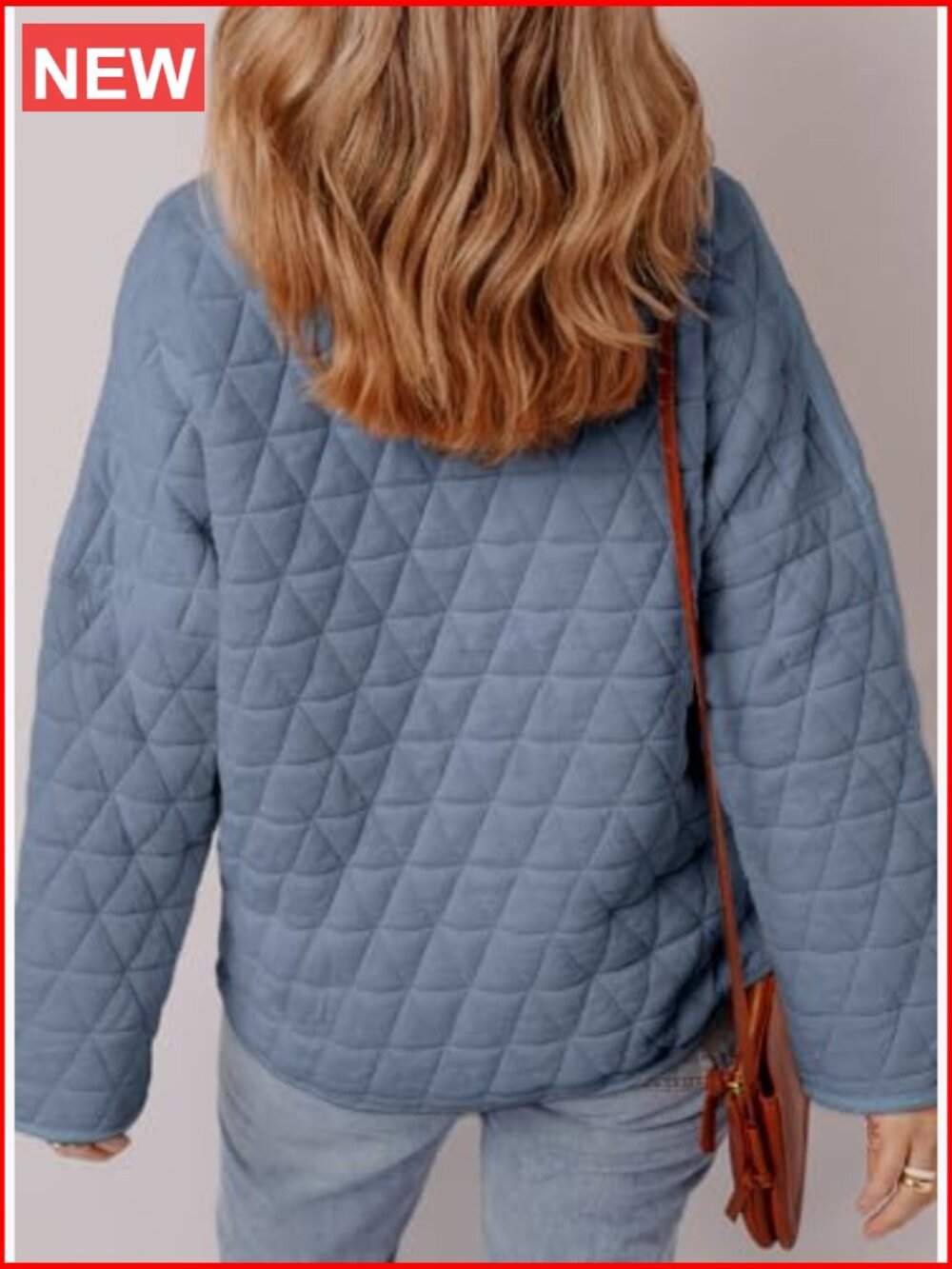 Lightweight Diamond Quilted Jacket Casual Winter Open Front Button Down Puffer - Picture 4 of 7